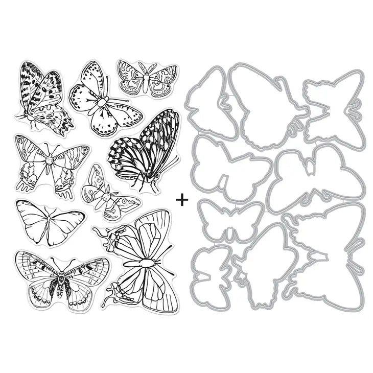 Beautiful Butterflies Stamp Set - Boho Collection - Catherine