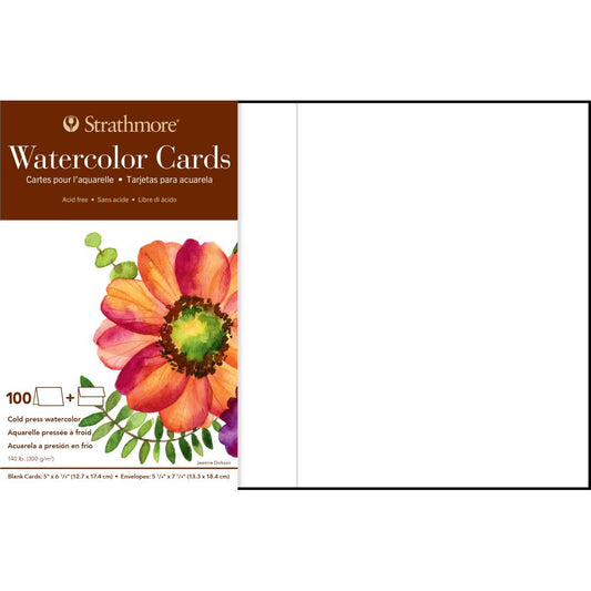 Watercolor Cards and Envelopes by Strathmore 5x6.875 inch 100/Pkg