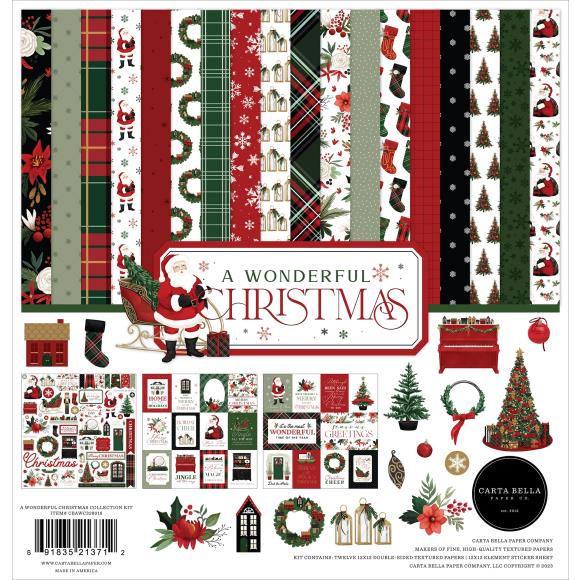 Carta Bella - A Wonderful Christmas 12x12 Pattern Scrapbook Paper Pad