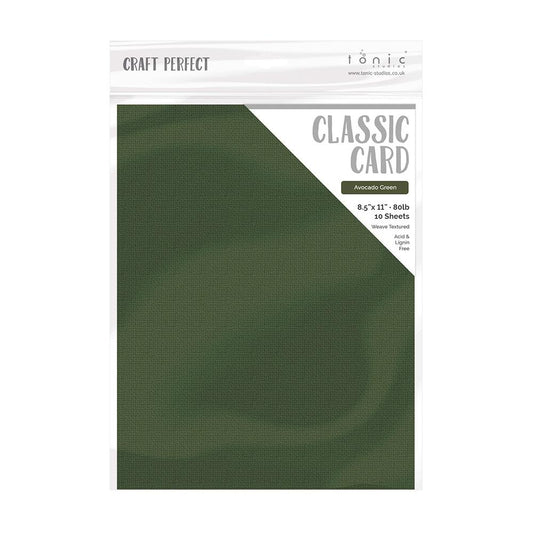 Avocado Green - Craft Perfect Weave Textured Classic Cardstock 8.5"X11" 10/Pkg