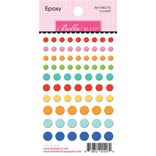 Birthday Bash Confetti Epoxy Dot Stickers - Bella Blvd