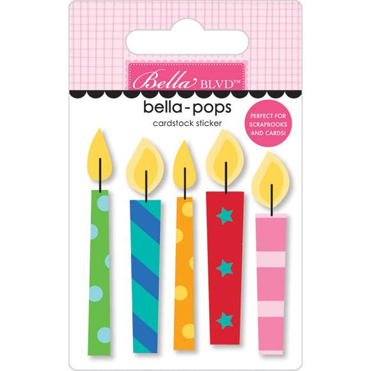 Birthday Bash Make a Wish 3D Candle Stickers - Bella Blvd