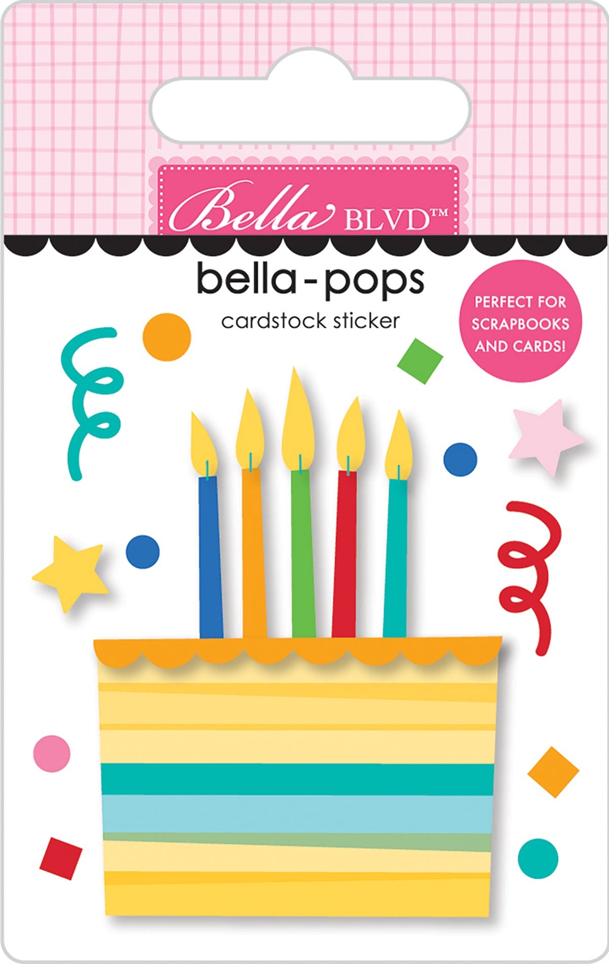 Birthday Bash Eat Cake 3D Birthday Cake Bella Pops Stickers - Bella Blvd