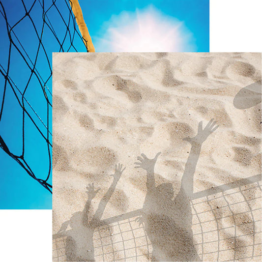 Beach Volleyball 12x12 Double Sided Scrapbook Paper - Reminisce