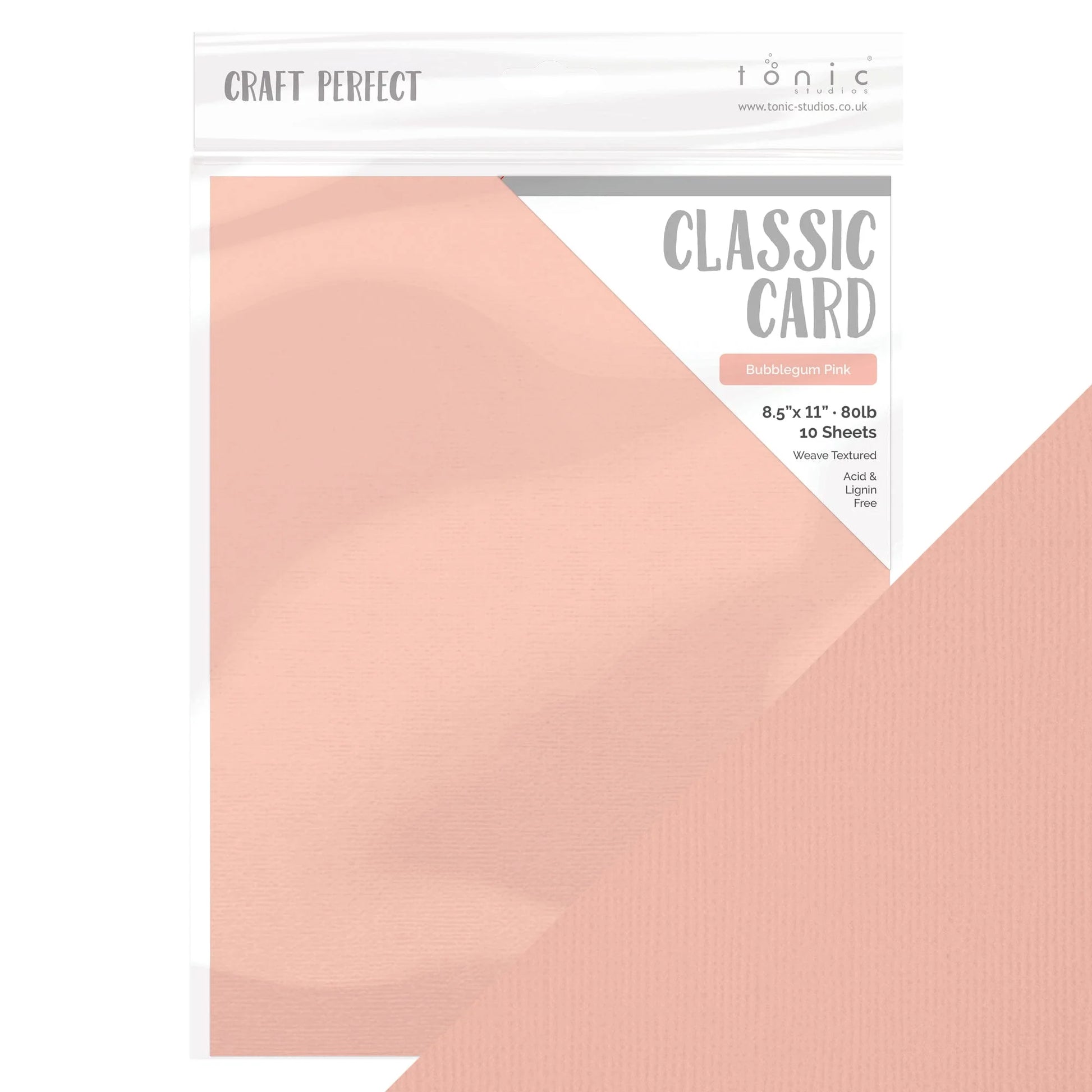 Bubblegum Pink - Craft Perfect Weave Textured Classic Cardstock 8.5"X11" 10/Pkg