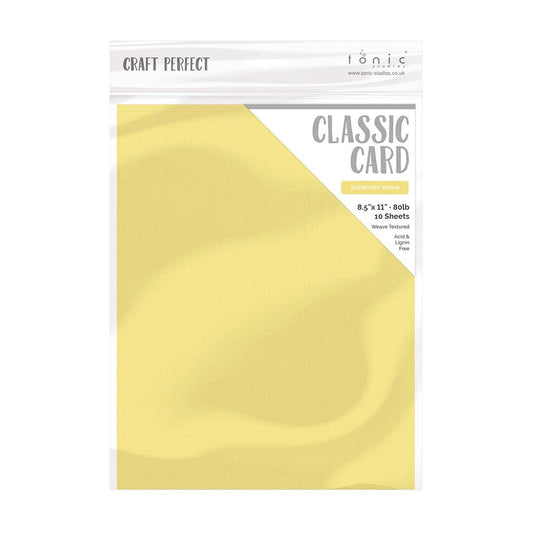 Buttermilk Yellow - Craft Perfect Weave Textured Classic Cardstock 8.5"X11" 10/Pkg