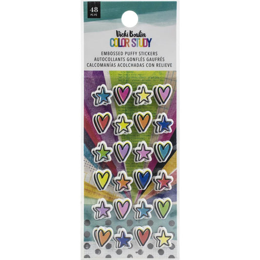 Color Study Embossed Puffy Stickers 48/pkg - Vicki Boutin