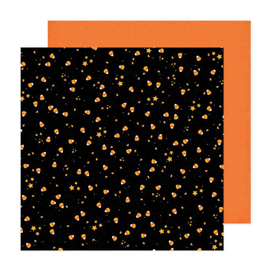 Candy Corn Happy Halloween 12x12 Scrapbook Pattern Paper Double Sided - American Crafts