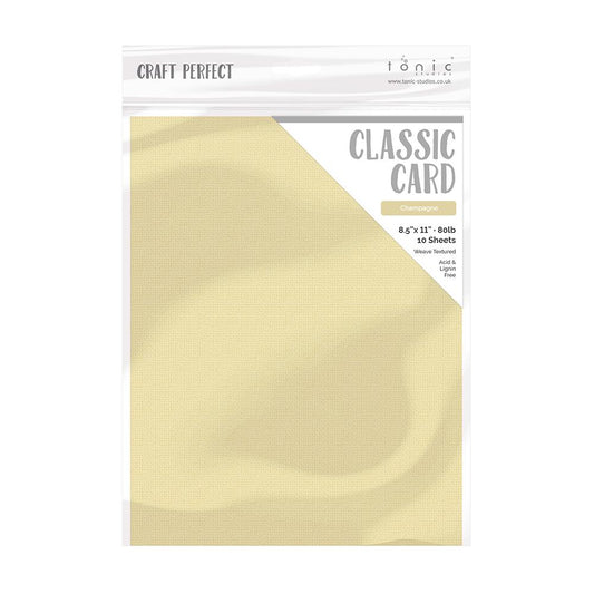 Champagne - Craft Perfect Weave Textured Classic Cardstock 8.5"X11" 10/Pkg