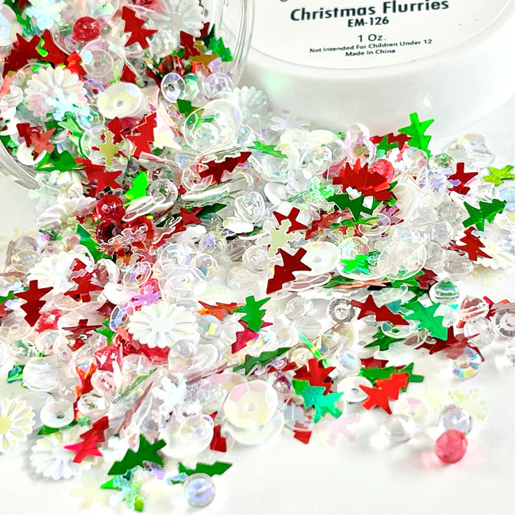 Christmas Flurries Embellishment Jars by Picket Fence Studios