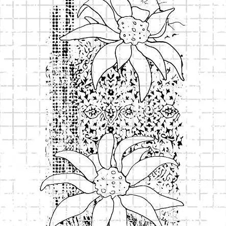 Studio Light Grunge 5 Collection Floral Stamp SL500