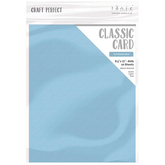 Cornflower Blue - Craft Perfect Weave Textured Classic Cardstock 8.5"X11" 10/Pkg