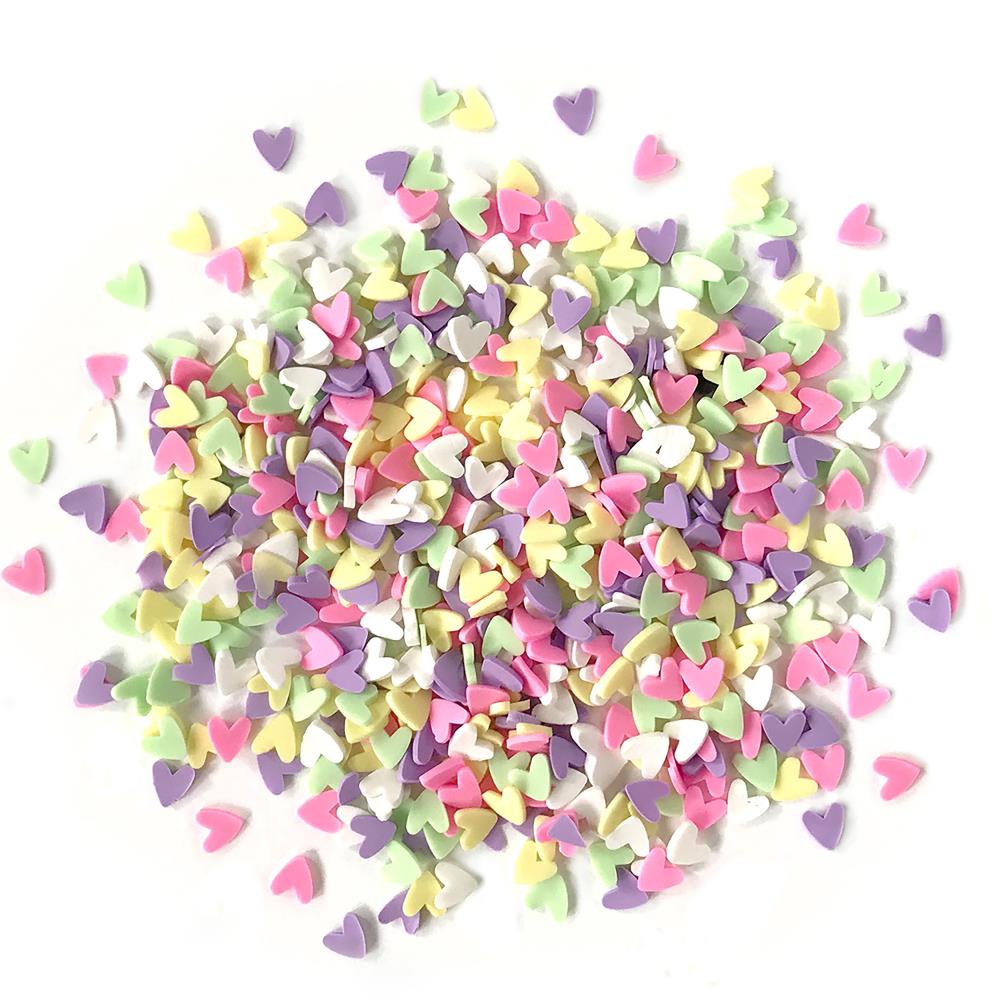 Pastel Deco Hearts Sprinkletz Embellishments for Crafts by Buttons Galore