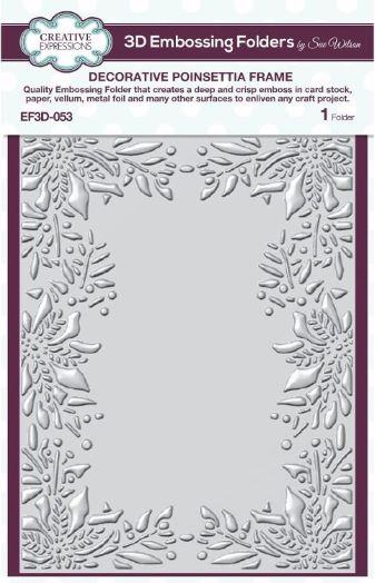3D Embossing Folder Decorative Poinsettia Frame by Creative Expressions