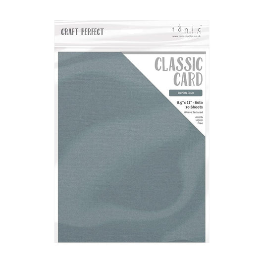 Denim Blue - Craft Perfect Weave Textured Classic Cardstock 8.5"X11" 10/Pkg
