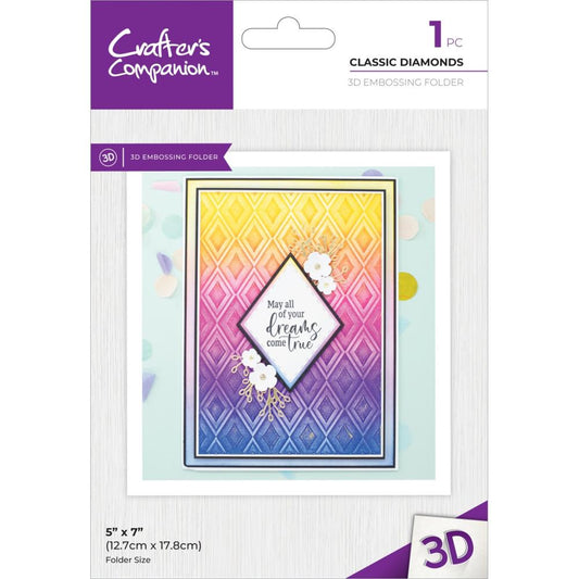 Classic Diamonds3D Embossing Folder 5x7 - Crafters Companion