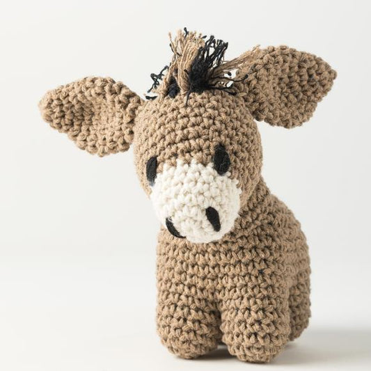 Amigurumi Crochet DIY Kit - Donkey Joe Taupe - Hooked