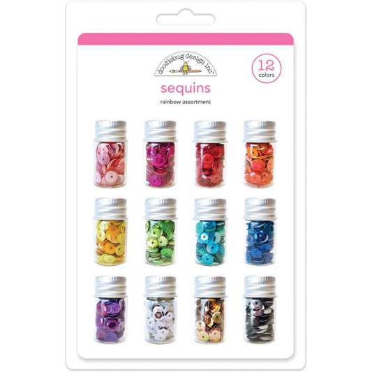 Doodlebug Designs - Kraft in Color Rainbow Sequins Embellishment Mix