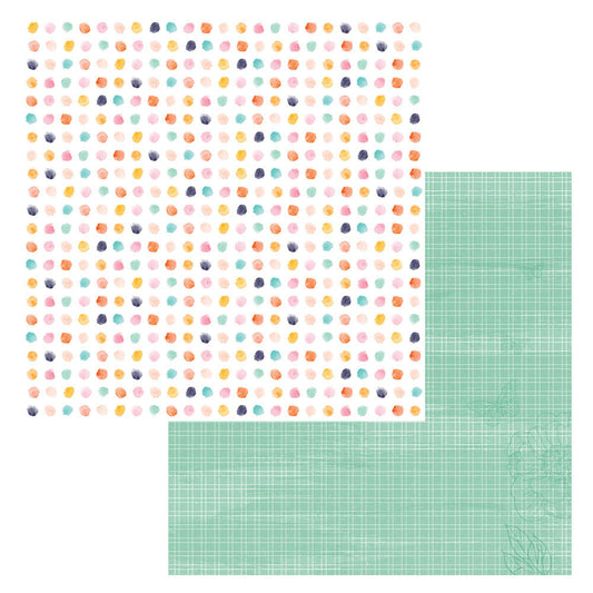 Dotted Beautiful Things Double Sided 12x12 Scrapbook Paper - Bo Bunny