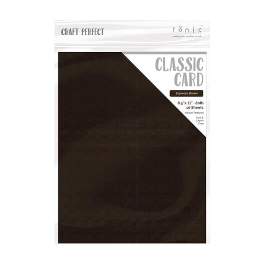 Espresso Brown - Craft Perfect Weave Textured Classic Cardstock 8.5"X11" 10/Pkg