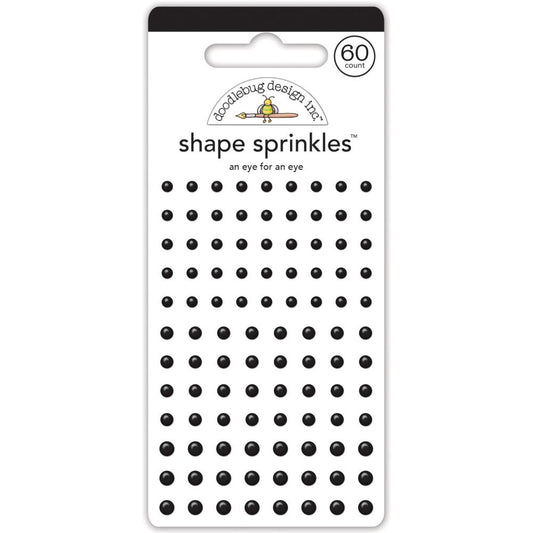 Doodlebug Sprinkles Adhesive Enamel Shapes An Eye for an Eye Black