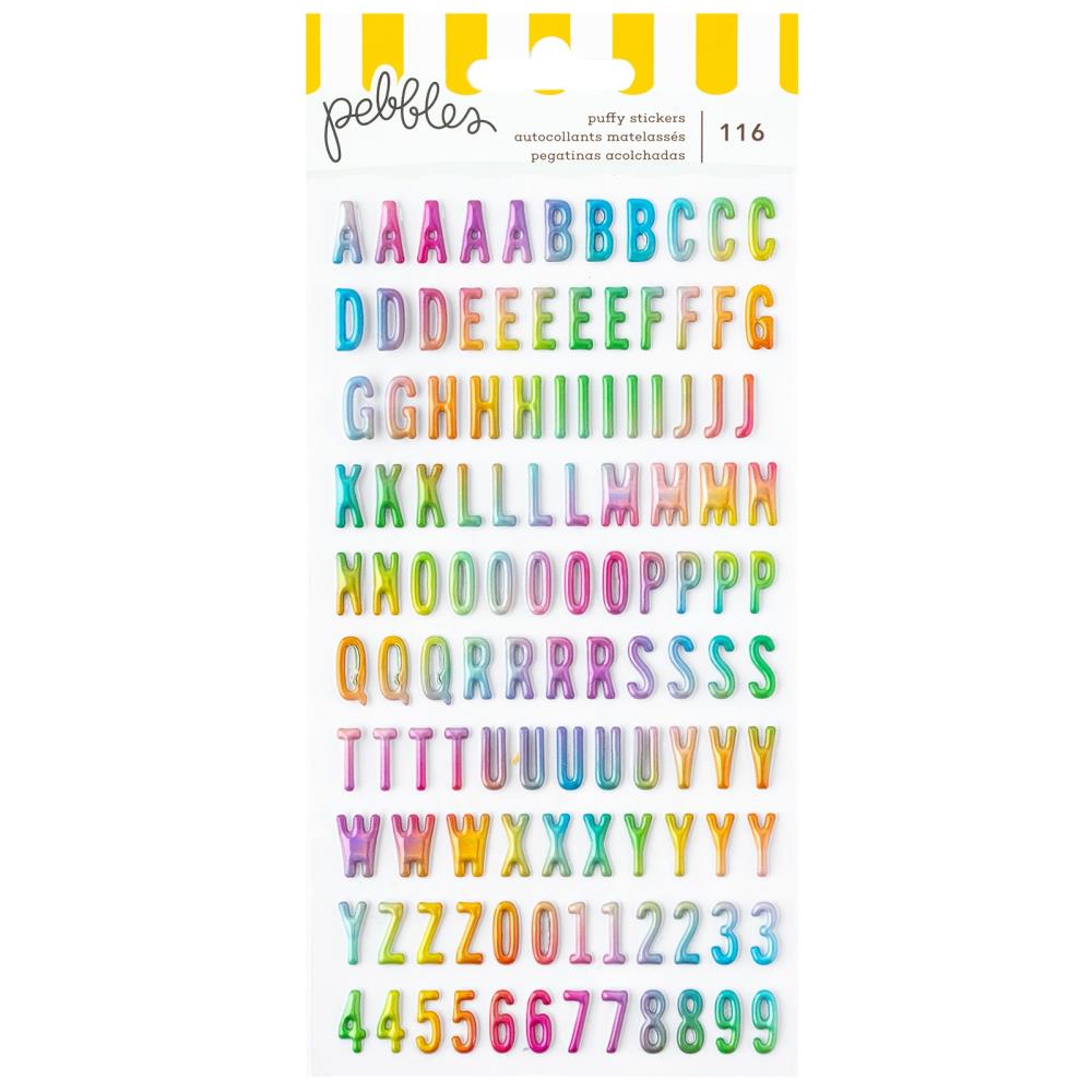 Fun in the Sun Glossy Holographic Foil Alphabet Stickers - Pebbles by American Crafts