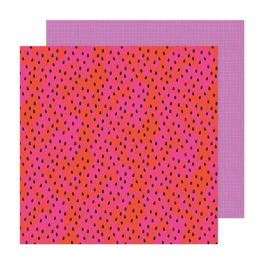 Fun in the Sun Melon Magic Double Sided 12x12 Scrapbook Paper - Pebbles by American Crafts