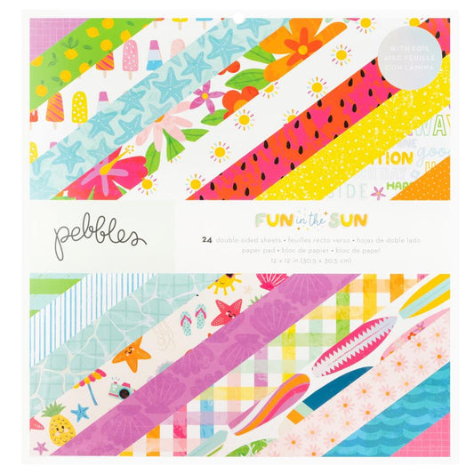 Fun in the Sun Holographic Foil 12x12 Paper Pad - Pebbles by American Crafts