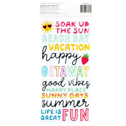 Fun in the Sun Puffy Phrase Thickers Stickers - Pebbles by American Crafts