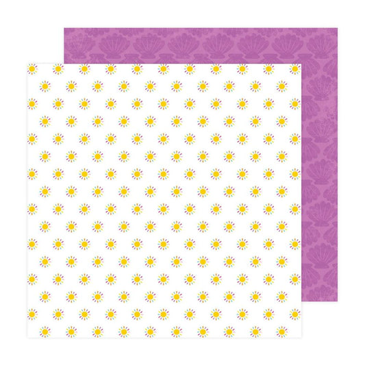 Fun in the Sun Sunny Shells Double Sided 12x12 Scrapbook Paper - Pebbles by American Crafts