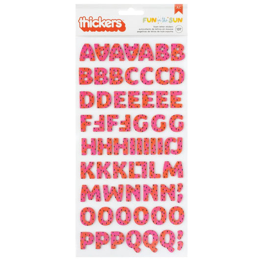 Fun in the Sun Foam Alpha Thickers Stickers - Pebbles by American Crafts