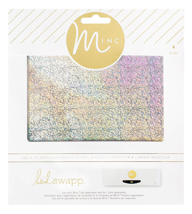 Minc 6x6 Glitter Reactive Foil Sheets - Silver - Heidi Swapp