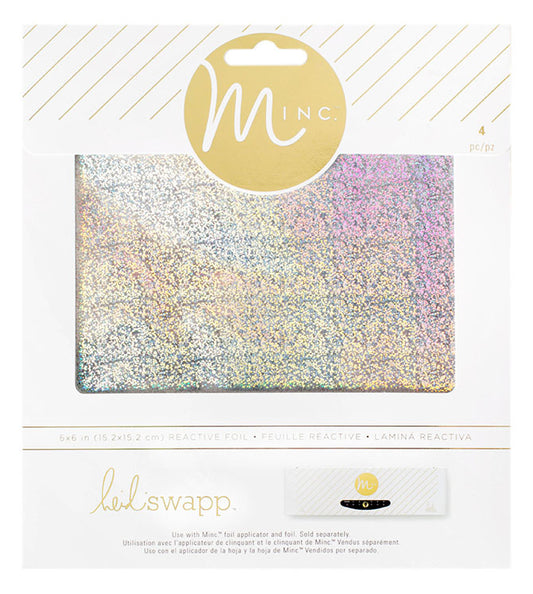 Minc 6x6 Glitter Reactive Foil Sheets - Silver - Heidi Swapp