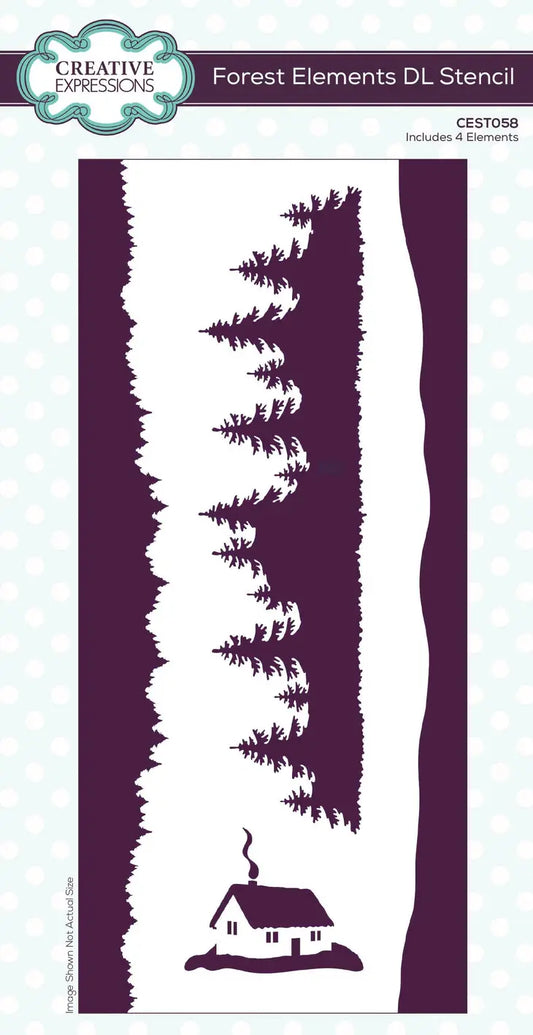 Creative Expressions Forest Elements DL Pine Trees Stencil Mask