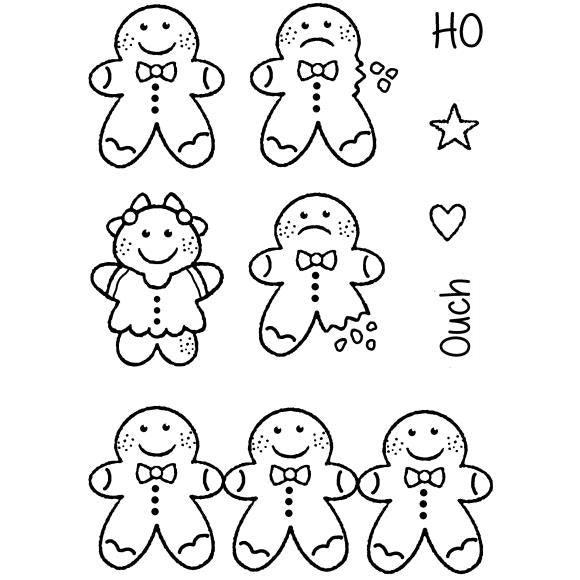 Tiny Gingerbread Men Clear Stamps 3x4 Woodware Craft Collections - Creative Expressions
