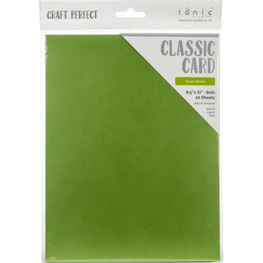 Grass Green - Craft Perfect Weave Textured Classic Cardstock 8.5"X11" 10/Pkg