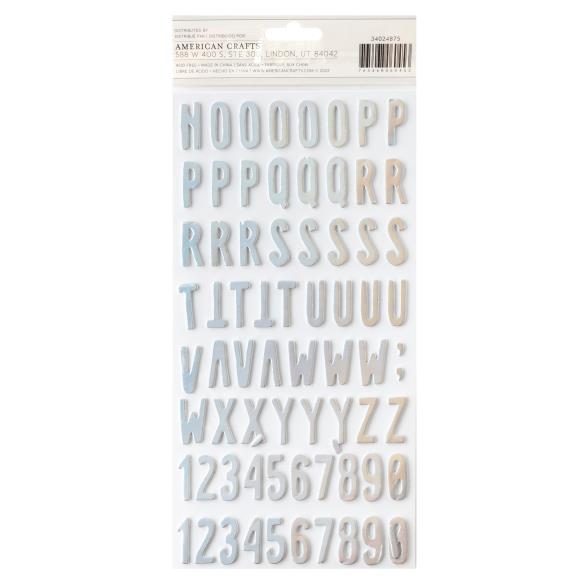 Happy Halloween Alphabet Holographic Foil on Foam Stickers 6x8 - American Crafts