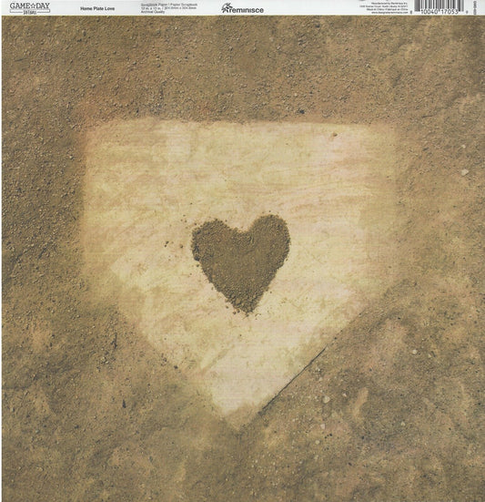 Home Plate Love 12x12 Double Sided Scrapbook Paper - Reminisce