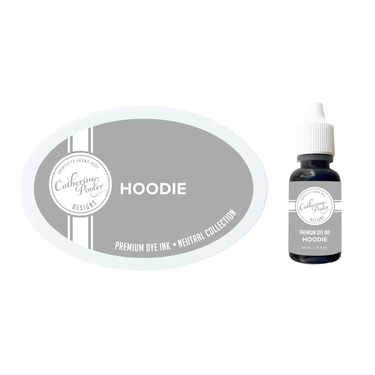 The Three New Grays Hoodie Slate Pebble Full Size Ink Pads Reinkers and Labels Set - Catherine Pooler Designs