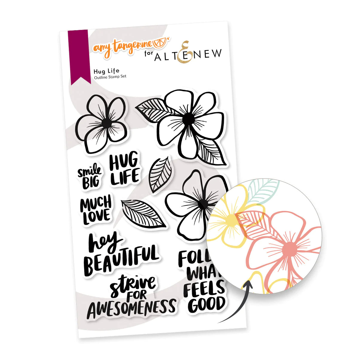 Altenew - Amy Tangerine - Hug Life Stamp Set and Die Set