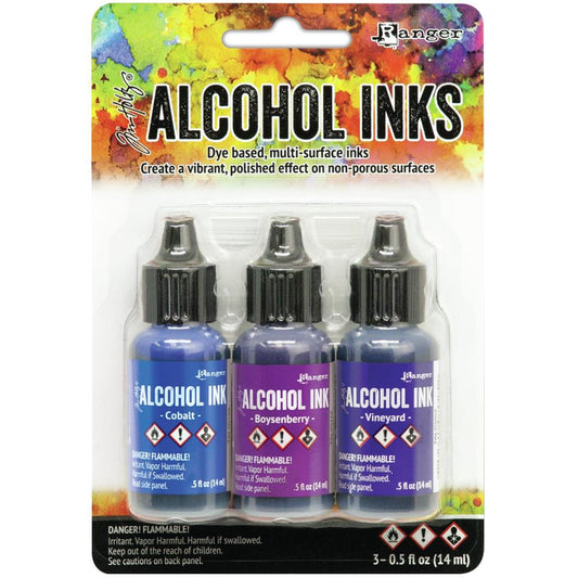 Tim Holtz Alcohol Ink .5 Ounce 3 Pack - Indigo Violet Spectrum - Ranger