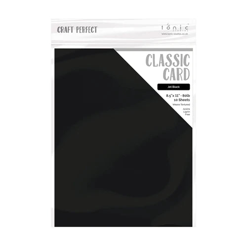 Jet Black -Craft Perfect Weave Textured Classic Cardstock 8.5"X11" 10/Pkg