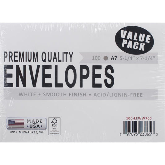A7 Envelopes Value Pack White 100/Pkg - Leader Paper Products