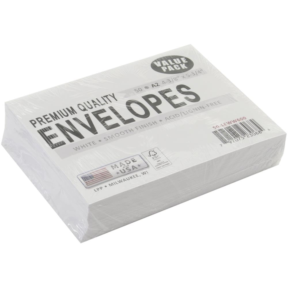 A2 Envelopes Value Pack White 50/Pkg - Leader Paper Products