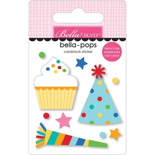 Birthday Bash Let's Party 3D Candle Stickers - Bella Blvd