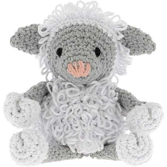 Amigurumi Crochet DIY Kit - Lamb Lewy White and Grey - Hooked