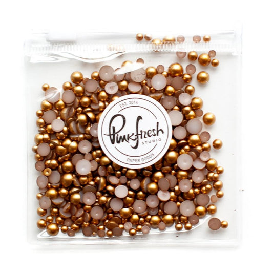 Matte Gold Metallic Pearls Drops Embellishments Essentials by Pinkfresh Studio
