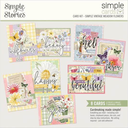 Simple Cards Simple Vintage Meadow Flowers -Simple Stories Card Kit