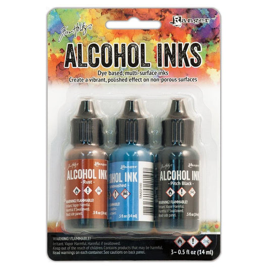 Tim Holtz Alcohol Ink .5 Ounce 3 Pack - Miners Lantern - Ranger