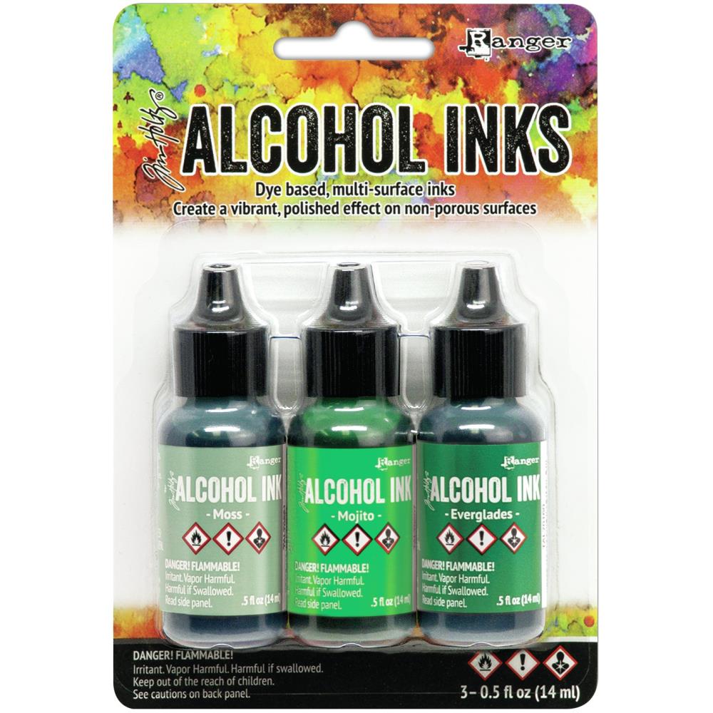 Tim Holtz Alcohol Ink .5 Ounce 3 Pack - Mint Green Spectrum - Ranger